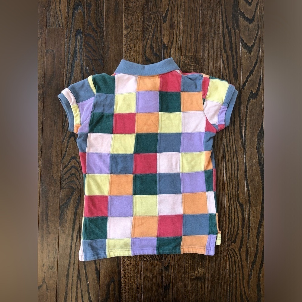 Ralph Lauren Women’ XS Vintage Multi-Color Patchwork Slim Fit Polo Shirt - GUC! - Picture 9 of 12